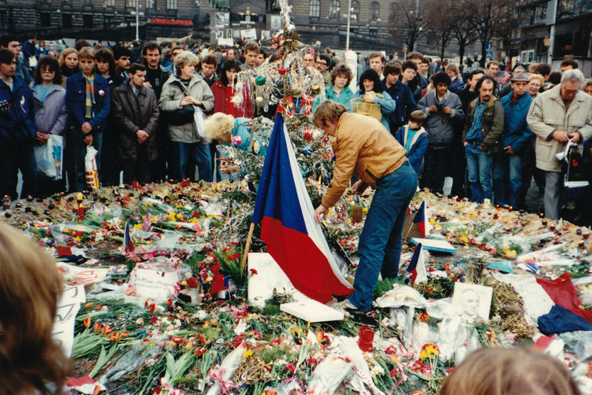 Havel during the Velvet Revolution
