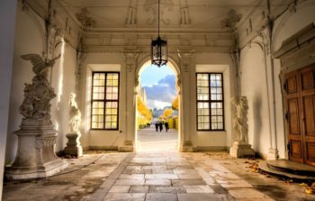 Entrance hall to Belvedere Palace.