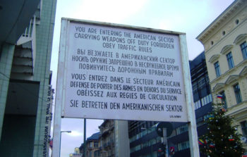 large sign with german writing