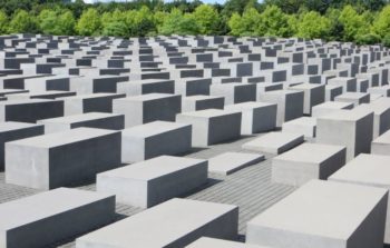 The grey concrete blocks of Berlin's Holocaust memorial.