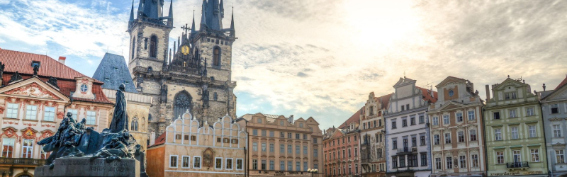 medieval buildings in square