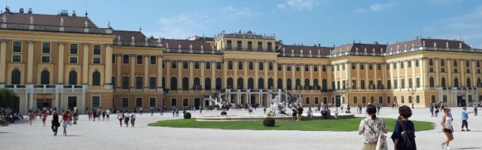 Panorama of the Schonbrunn palace