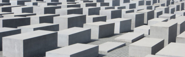 The grey concrete blocks of Berlin's Holocaust memorial.