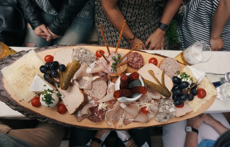 a plate of bavarian delicacies